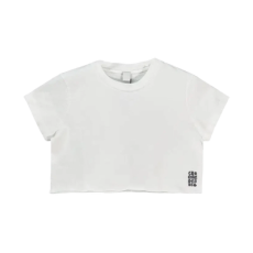 크롬하츠 스크립트 로고 크롭 티셔츠 화이트