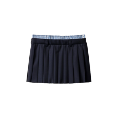 (W) 미우 미우 플리츠 바타비아 미니스커트 블루