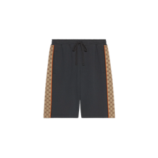 구찌 코튼 저지 쇼츠 GG 인서트 다크 그레이