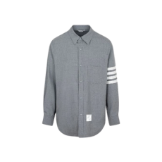 톰브라운 울 스냅 프론트 사선 셔츠 미디움 그레이