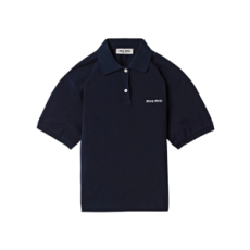 미우미우 코튼 피케 폴로 셔츠 블루