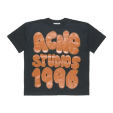 아크네 스튜디오 티셔츠 로고 릴렉스드 유니섹스 핏 블랙