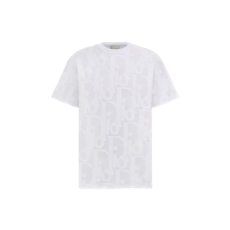 디올 오블리크 티셔츠 화이트 코튼 저지