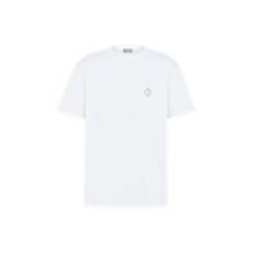 디올 다이아몬드 티셔츠 화이트 코튼 저지