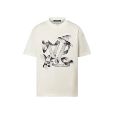 루이비통 프린트 코튼 티셔츠 화이트