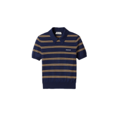 미우미우 스트라이프 캐시미어 및 실크 폴로 스웨터