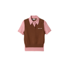 미우미우 캐시미어 및 울 폴로 스웨터