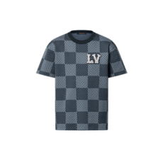 루이비통 다미에 쇼트 슬리브드 크루넥 위드 LV 크리스탈 패치