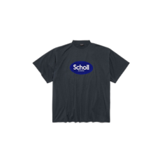 발렌시아가 숄 오버사이즈 티셔츠 페이드 블랙