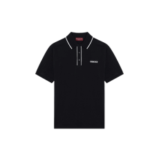 구찌 코튼 피케 폴로 셔츠 네이비