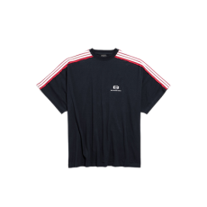 발렌시아가 유니티 스포츠 아이콘 오버사이즈 티셔츠 페이디드 블랙/화이트