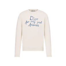 디올 DIOR AND HYLTON NEL 스웨터 화이트 코튼 블렌드 저지