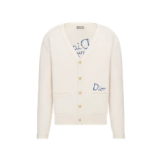 디올 DIOR AND HYLTON NEL 가디건 화이트 코튼 블렌드 저지