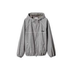 미우미우 체크 테크니컬 패브릭 봄버 재킷