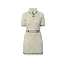 루이비통 스트라이프 액센트 니트 폴로 드레스