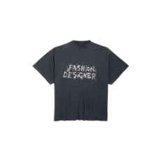발렌시아가 패션 디자이너 오버사이즈 티셔츠 페이디드 블랙