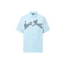 루이비통 엠브로이더드 쇼트 슬리브드 코튼 셔츠