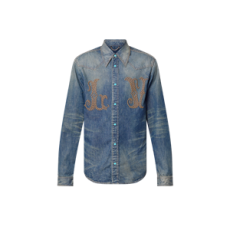 루이비통 피티드 롱 슬리브드 데님 셔츠