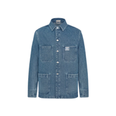 디올 참 오버셔츠 코튼 트윌 블루