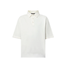 루이비통 엠브로이더드 숏슬리브 코튼 블렌드 폴로 셔츠 화이트