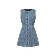 루이비통 버튼 프론트 데님 드레스