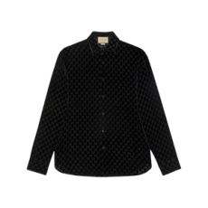 구찌 GG 벨벳 오버사이즈드 셔츠 블랙