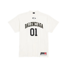 발렌시아가 바스켓볼 시리즈 오버사이즈 티셔츠 오프 화이트