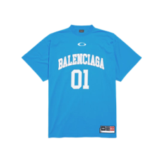 발렌시아가 바스켓볼 시리즈 오버사이즈 티셔츠 블루