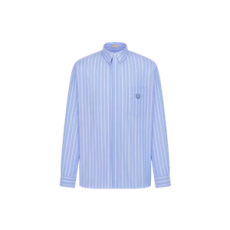 디올 블루 & 화이트 스트라이프 코튼 옥스포드 오버사이즈 셔츠