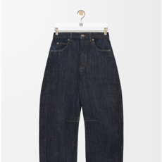 로에베 아나그램 배럴 데님 진 인디고 블루