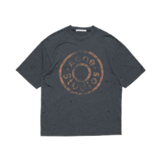 아크네 스튜디오 로고 티셔츠 릴렉스드 핏 블랙 멜란지