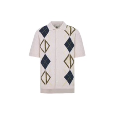 디올 다이아몬드 셔츠 화이트 코튼 블렌드 인타샤 저지