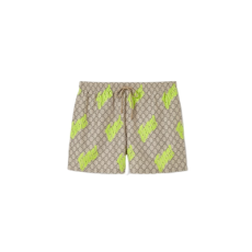 구찌 프린트 테크니컬 팝린 수영 반바지