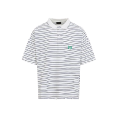 발렌시아가 스트라이프 폴로 셔츠 화이트