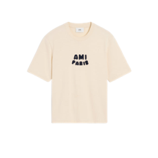 아미 베이지 코튼 아미 파리 패치 티셔츠