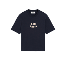 아미 네이비 코튼 아미 파리 패치 티셔츠