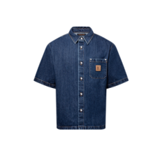 루이비통 시그니처 데님 쇼트 슬리브드 셔츠