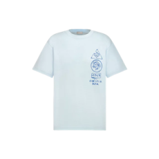 디올 힐튼 티셔츠 블루 코튼 저지