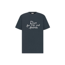 디올 힐튼 넬 티셔츠 네이비 블루 코튼 저지