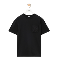 로에베 릴렉스드 코튼 티셔츠 블랙