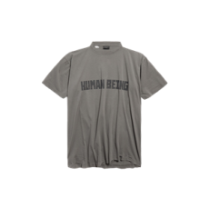 발렌시아가 휴먼 비잉 시프티드 티셔츠 다크 그레이