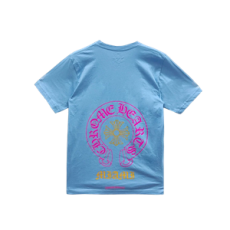 크롬하츠 마이애미 한정판 홀스슈 블루 반팔 티셔츠