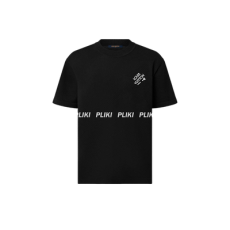 루이비통 시그니처 숏슬리브 티셔츠 블랙 1AATXG