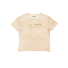 아크네 스튜디오 로고 프린트 티셔츠 샌드 베이지