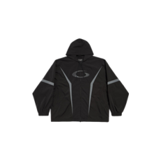 발렌시아가 루프 스포츠 아이콘 라지 트랙수트 재킷 블랙/그레이