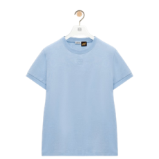 로에베 코튼 레이스 티셔츠 스카이 블루