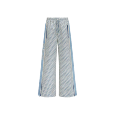 디올 리베라 플레어 팬츠 블루 & 화이트 디올 오블리크 자카드 테크니컬 태피터