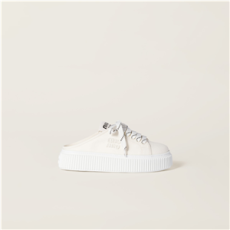 미우미우 데님 스니커즈 뮬 아이보리