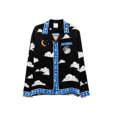 카사블랑카 블랙 스프레드 칼라 셔츠