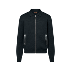 루이비통 니트 블루종 위드 레더 디테일 1AH349